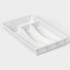 Лоток для столовых приборов в ящик Darel plastic, 4 секции, 34×21×5 см, пластик, белый - Фото 2