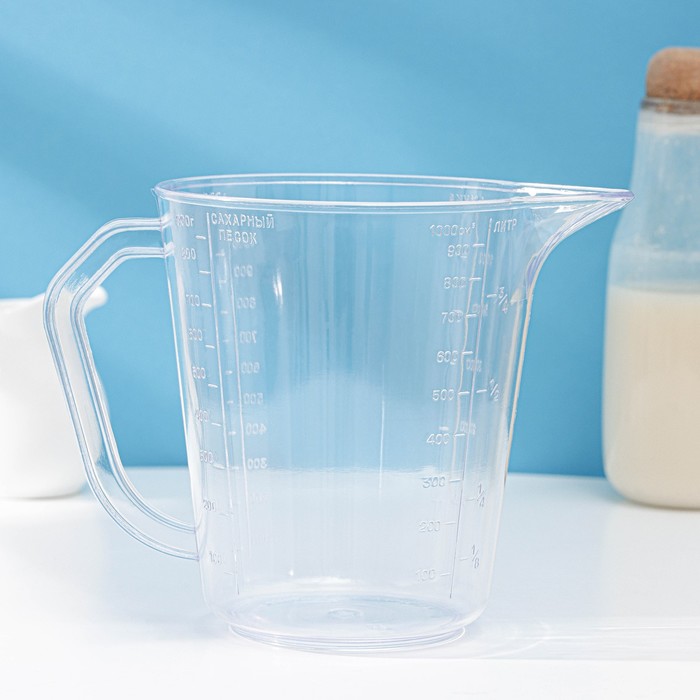 Кувшин мерный Darel plastic, 1 л, пластик, прозрачный - Фото 1