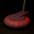 Лампа настольная сенсор 3 режима LEDх16 2W USB АКБ "НЛО-тарелка" розовая 31,5х12х10 см - Фото 3
