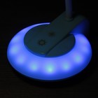 Лампа настольная сенсор 3 режима LEDх16 2W USB АКБ "НЛО-тарелка" голубая 31,5х12х10 см - Фото 4