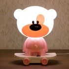 Лампа настольная LED 220В "Розовый мишка на скейте" 30х22х17 см - Фото 2
