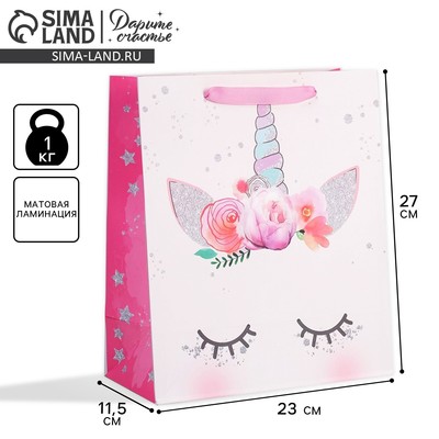 Пакет подарочный ламинированный, упаковка, «Мечтай», ML 23 х 27 х 11.5 см