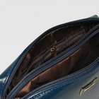 Клатч женский, 2 отдела на молнии, наружный карман, длинный ремень, цвет синий - Фото 5