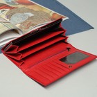 Кошелёк женский, 2 отдела рамка, 4 отдела, для карт, для монет, наружный карман, цвет красный - Фото 3