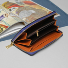 Кошелёк женский, 5 отделов, для карт, для монет, на молнии, с ручкой, цвет синий - Фото 3