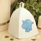 Шапка для бани с детской термопечатью "Бегемотик" - Фото 1