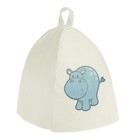 Шапка для бани с детской термопечатью "Бегемотик" - Фото 2
