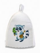 Шапка для бани и сауны «Енот», полиэфир, шерсть, детская, «Добропаровъ» (комплект 2 шт) - фото 61516646