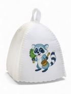 Шапка для бани и сауны «Енот», полиэфир, шерсть, детская, «Добропаровъ» - Фото 2