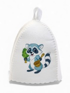 Шапка для бани и сауны «Енот», полиэфир, шерсть, детская, «Добропаровъ» - Фото 3