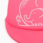 Нагрудник для кормления силиконовый с карманом, цвет розовый - Фото 6