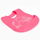 Нагрудник для кормления силиконовый с карманом, цвет розовый - Фото 4