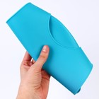 Нагрудник для кормления силиконовый с карманом, цвет голубой - фото 53901097