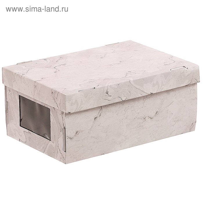 Складная коробка с PVC окошком «Мраморная», 34 × 23 × 15 см - Фото 1