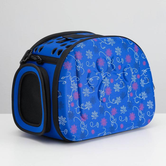 Складная сумка-переноска с отдельным входом, материал EVA, 43,5 х 28 х 33 см, синяя - Фото 1