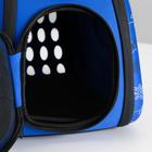 Складная сумка-переноска с отдельным входом, материал EVA, 43,5 х 28 х 33 см, синяя - Фото 6
