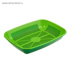 Туалет для кошек, 33.5×25×6 см, округлый, с сеткой, пластик, темно-зелёный, светло-зелёный - Фото 2