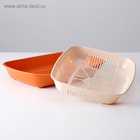 Туалет округлый с сеткой 33.5×25×6 см, бежево-коричневый - Фото 2