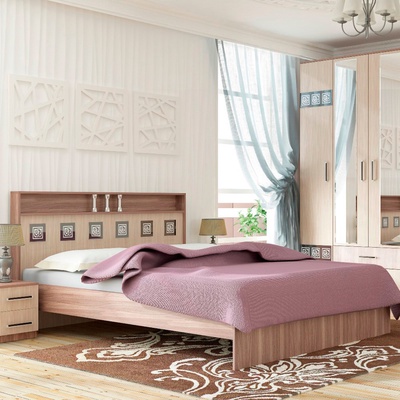 Кровать односпальная «Коста – Рика», с основанием, 2082×1265×1040 мм, цвет ясень шимо светлый/тёмный