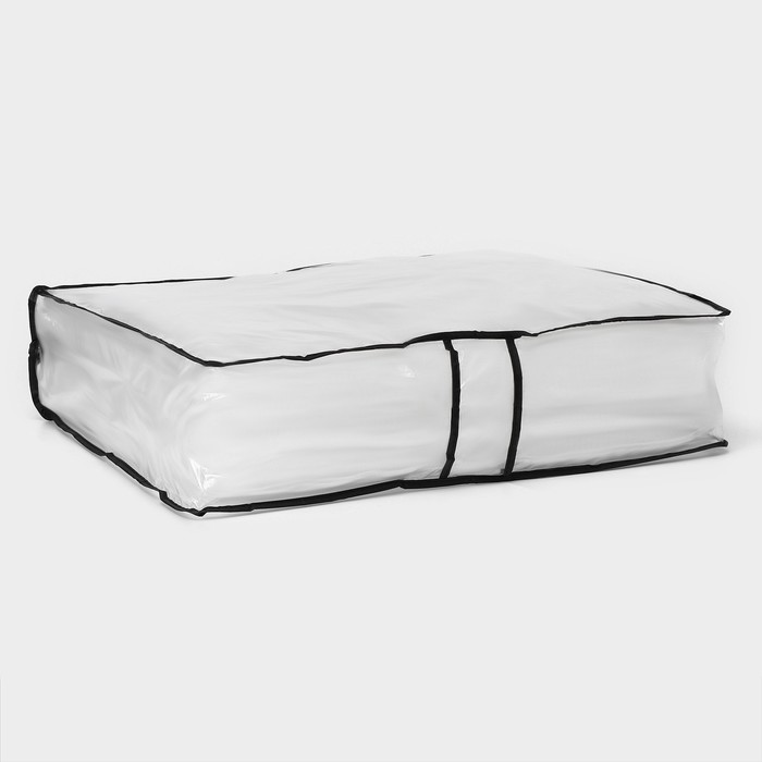 Кофр для хранения вещей, 53×45×15 см, прозрачный, цветной замок - Фото 1