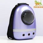 Рюкзак для переноски кошек и собак, с окном, 32×26×44 см, сиреневый - Фото 2