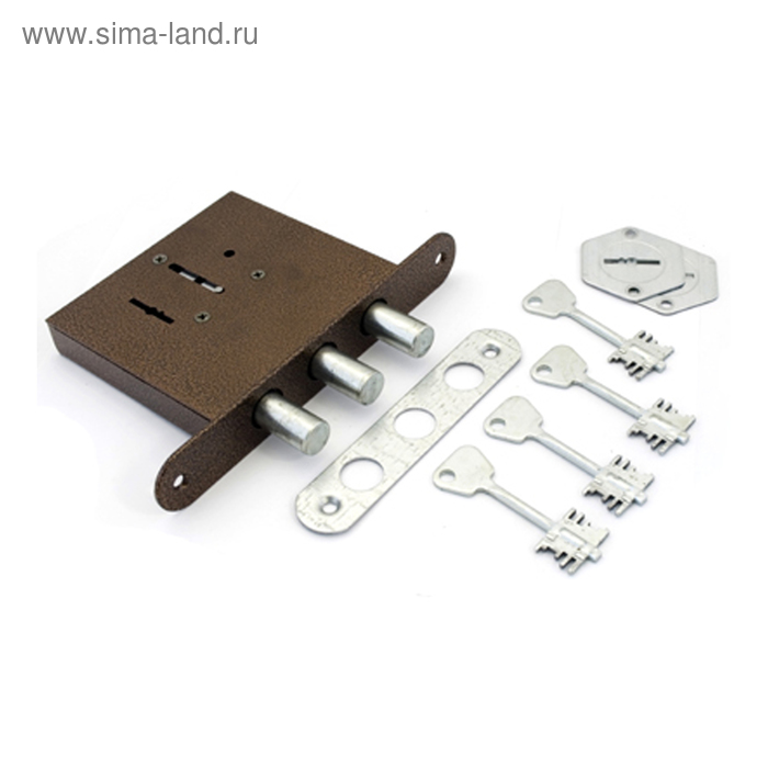 Замок врезной Avers, 2 накладки, 13 мм, 4 ключа - Фото 1