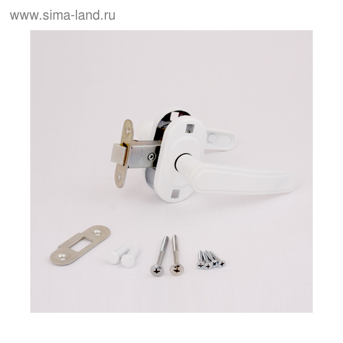 Защелка дверная Димитровград «Омега» 2.05, белая - Фото 1