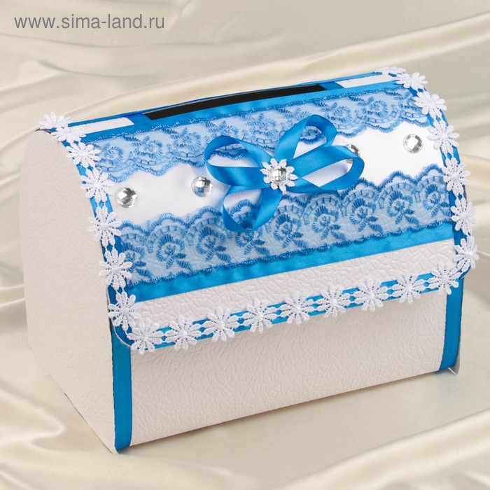 Коробка для денег «Анта» №1, бело-синяя, разборная - Фото 1