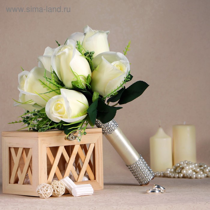 Букет-дублер для невесты "Роза", белый - Фото 1