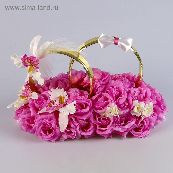 Кольца на а/м малые «Жених и Невеста», сирень, орхидея - Фото 1