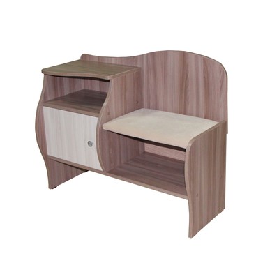 Обувница «Волна», 855×380×750 мм, цвет ясень шимо светлый/тёмный