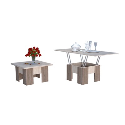 Стол трансформер, 776(1552)×776×460(750) мм, цвет ясень