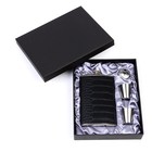 Подарочный набор 4 в 1, 17×21.5 см, фляжка 300 мл, воронка, 2 рюмки, нержавеющая сталь, экокожа, чёрный, серебристый - Фото 3