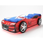 Кровать машина «Турбо красная», подсветка дна и фар, пластиковые колёса, 2 шт - фото 297996686