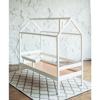 Кровать домик №11, 70х160 см, без бортика, цвет белый