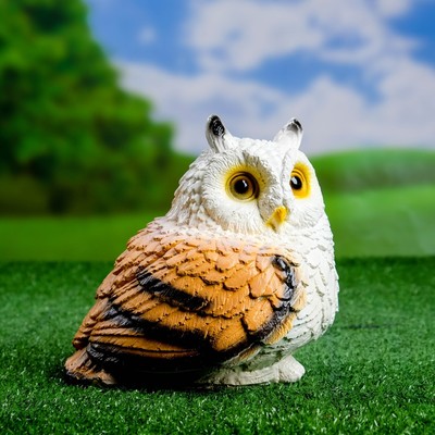 Садовая фигура "Совушка малая" коричневая, 15х15 см