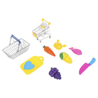 Игровой набор для покупок "Мини-магазин" с корзинкой, тележкой и продуктами для резки, 9 предметов - Фото 1