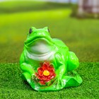 Садовая фигура "Лягушка с лотосом" малая 18х18см - Фото 2