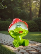 Садовая фигура из гипса «Лягушка улыбка под мухомором», 27.5×12×23.5 см - Фото 3