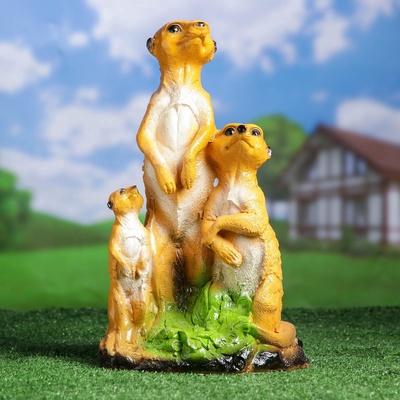 Садовая фигура из гипса «Сурикаты», 36.5×14×22 см