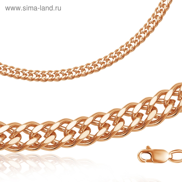 Цепь «Плетение Ромб двойной» МРДГ1, позолота, 45 см - Фото 1