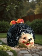 Садовая фигура из гипса «Еж с яблоками», 14×19×16 см - Фото 3