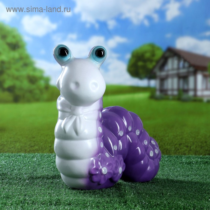 Садовая фигура "Гусеница веселая" сиреневая 31х32см - Фото 1