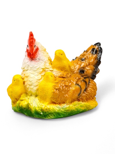 Садовая фигура из гипса «Курица наседка с цыплятами», 27×20×21 см
