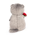 Мягкая игрушка "Басик" с букетом красных роз, 22 см - Фото 2