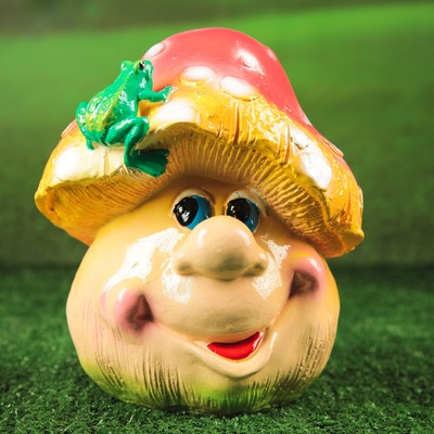 Садовая фигура "Гриб улыбка", гипс, 23 см