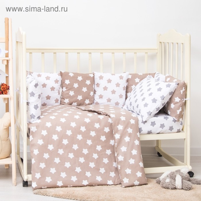 Комплект в кроватку для девочки "Прянички", 4 предмета, цвет коричневый 10400 - Фото 1