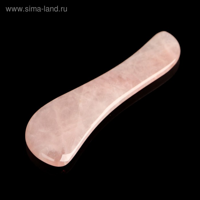 Пластина - скребок для массажа Гуаша, розовый кварц - Фото 1