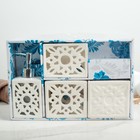 Набор аксессуаров для ванной комнаты «Орнамент», 4 предмета (дозатор, мыльница, 2 стакана), цвет белый - Фото 2