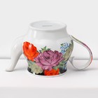 Сервиз чайный керамический на металлической подставке Доляна «Роспись», 13 предметов: 6 чашек 210 мл, 6 блюдец d=14 см, чайник 1 л - Фото 5